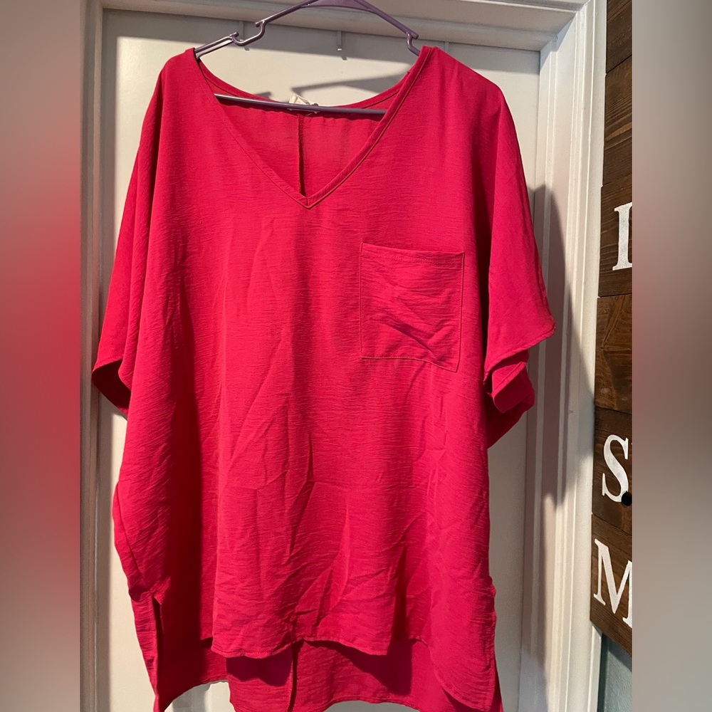 Over-sized Fuchsia blouse, very comfortable, worn twice
